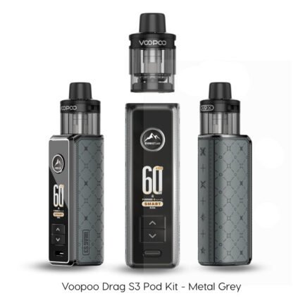 VooPoo Drag S3 Pod Vape Kit - Metal Grey